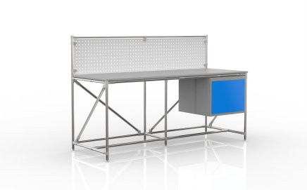 Dílenský stůl s perfopanelem šíře 2000 mm, 240408311 - 4