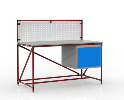 Dílenský stůl s perfopanelem šíře 1500 mm, 24040835 - 2